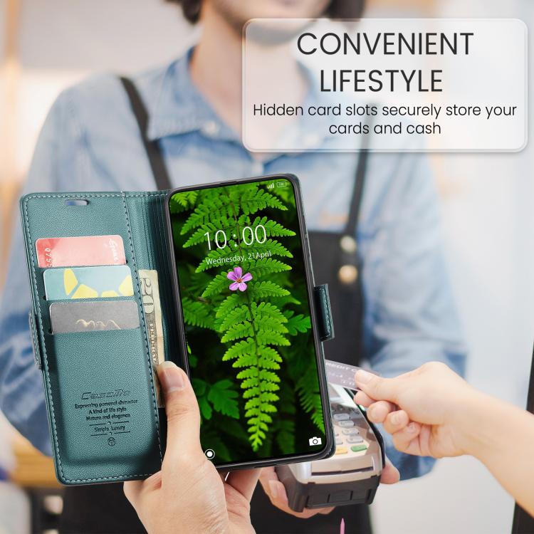 For Xiaomi Poco X7 Pro CaseMe 023 Butterfly Buckle Litchi Texture RFID Anti-theft Leather Phone Case