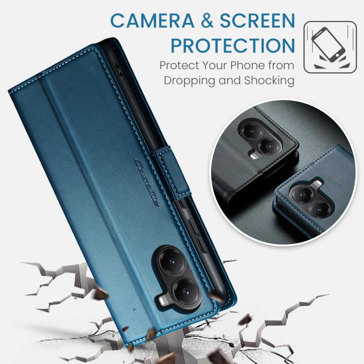 For Xiaomi Poco X7 Pro CaseMe 023 Butterfly Buckle Litchi Texture RFID Anti-theft Leather Phone Case