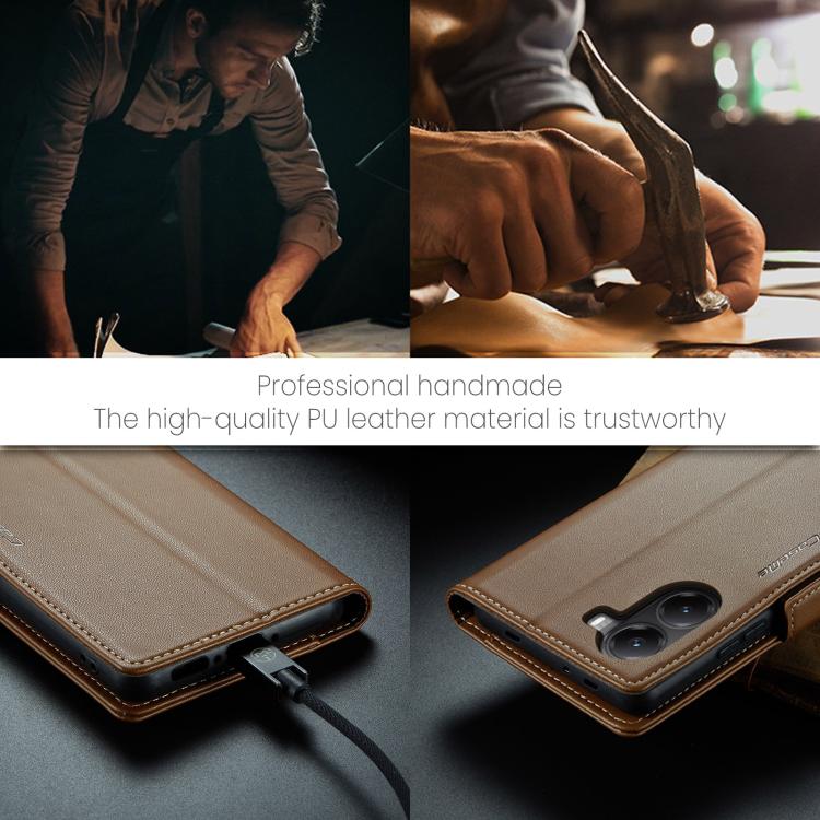 For Xiaomi Poco X7 Pro CaseMe 023 Butterfly Buckle Litchi Texture RFID Anti-theft Leather Phone Case