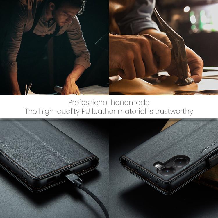 For Xiaomi Poco X7 Pro CaseMe 023 Butterfly Buckle Litchi Texture RFID Anti-theft Leather Phone Case