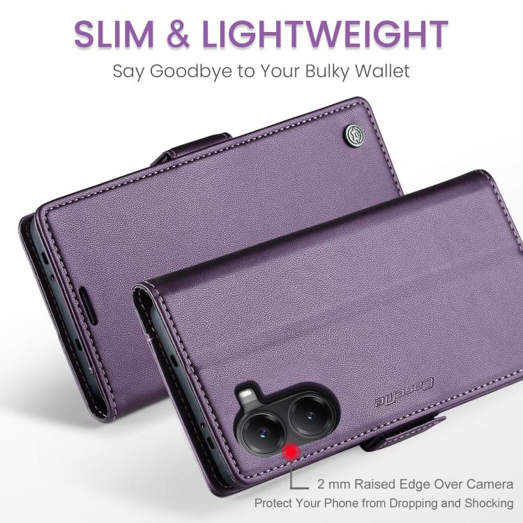 For Xiaomi Poco X7 Pro CaseMe 023 Butterfly Buckle Litchi Texture RFID Anti-theft Leather Phone Case