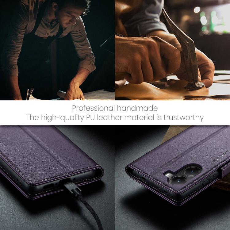 For Xiaomi Poco X7 Pro CaseMe 023 Butterfly Buckle Litchi Texture RFID Anti-theft Leather Phone Case