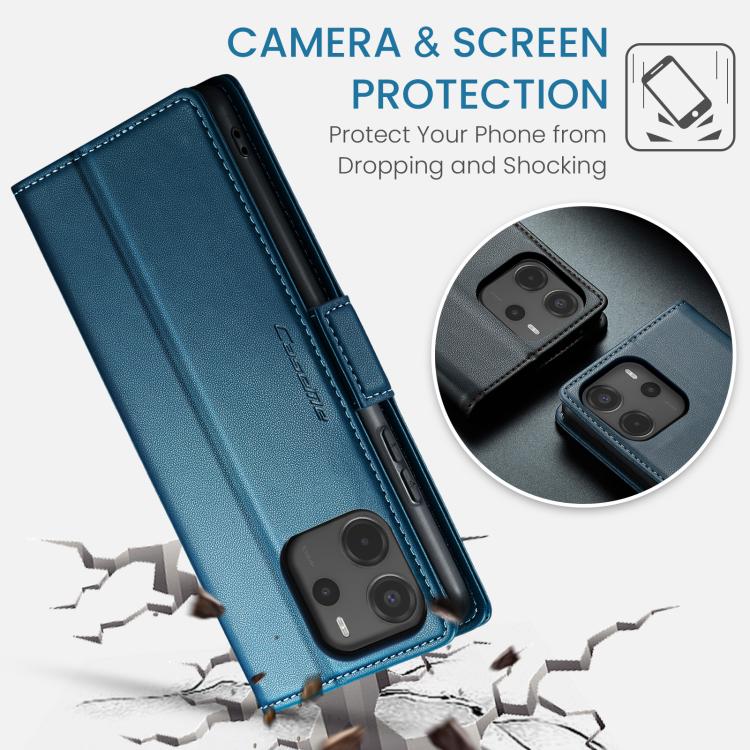 For Redmi Note 14 4G 163.25mm CaseMe 023 Butterfly Buckle Litchi Texture RFID Anti-theft Leather Phone Case
