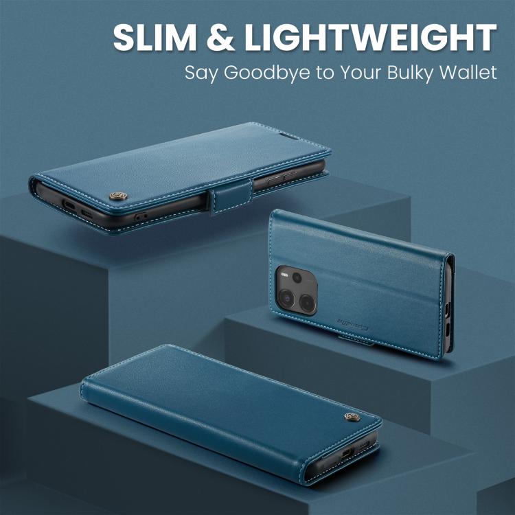 For Redmi Note 14 4G 163.25mm CaseMe 023 Butterfly Buckle Litchi Texture RFID Anti-theft Leather Phone Case