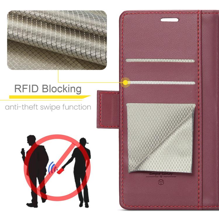 For Redmi Note 14 Pro 4G CaseMe 023 Butterfly Buckle Litchi Texture RFID Anti-theft Leather Phone Case
