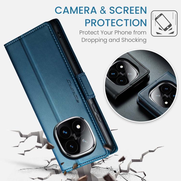 For Redmi Note 14 Pro 4G CaseMe 023 Butterfly Buckle Litchi Texture RFID Anti-theft Leather Phone Case