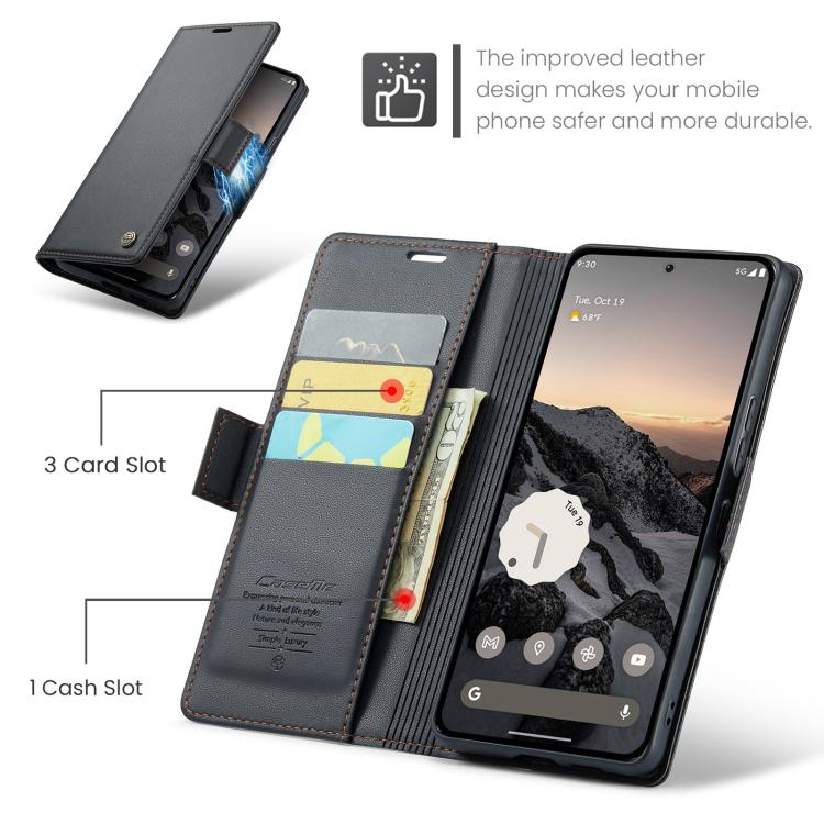 For Redmi Note 14 Pro 4G CaseMe 023 Butterfly Buckle Litchi Texture RFID Anti-theft Leather Phone Case