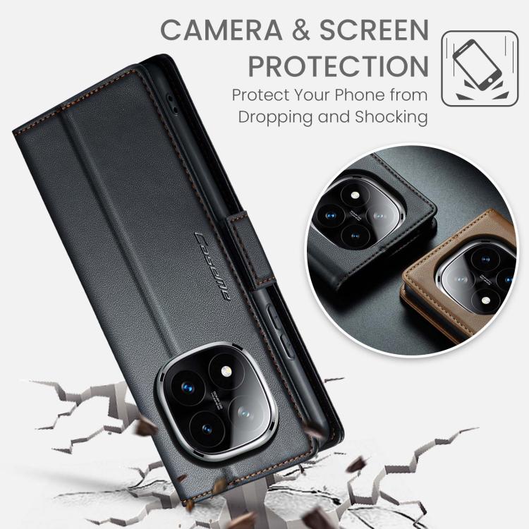 For Redmi Note 14 Pro 4G CaseMe 023 Butterfly Buckle Litchi Texture RFID Anti-theft Leather Phone Case