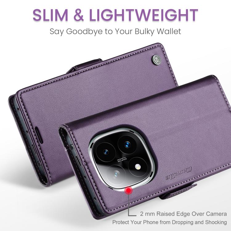 For Redmi Note 14 Pro 4G CaseMe 023 Butterfly Buckle Litchi Texture RFID Anti-theft Leather Phone Case