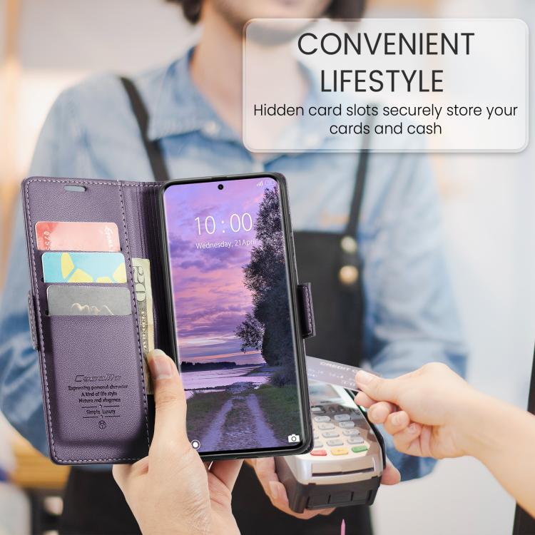 For Redmi Note 14 Pro 4G CaseMe 023 Butterfly Buckle Litchi Texture RFID Anti-theft Leather Phone Case