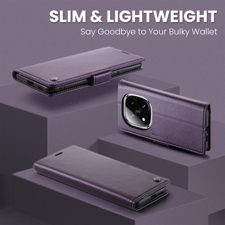 For Redmi Note 14 Pro 4G CaseMe 023 Butterfly Buckle Litchi Texture RFID Anti-theft Leather Phone Case