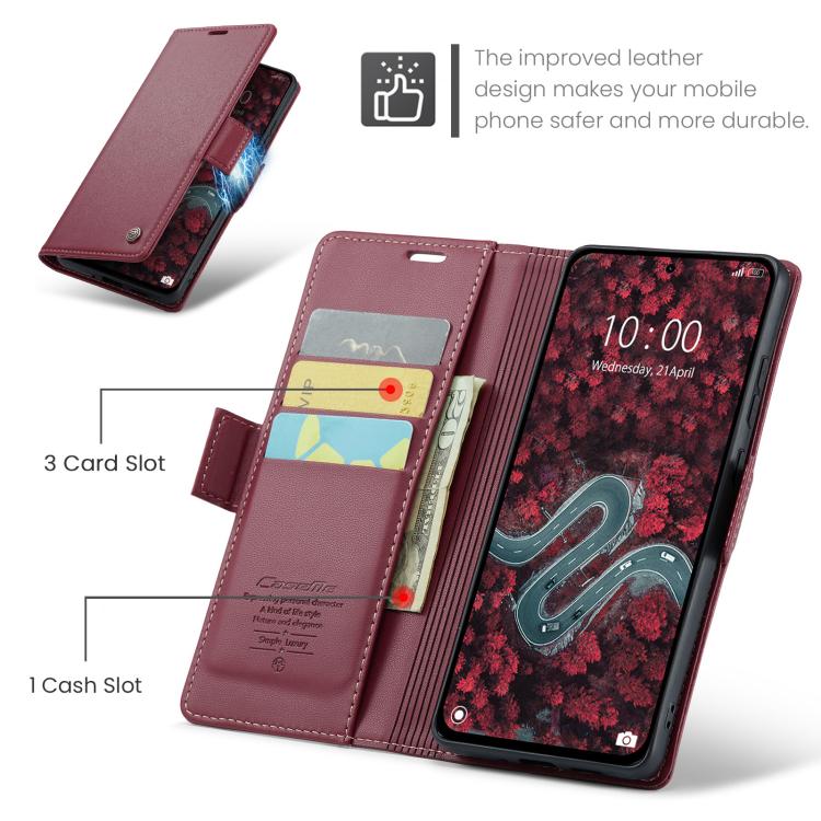 For Xiaomi Poco F7 Pro / F7 Ultra CaseMe 023 Butterfly Buckle Litchi Texture RFID Anti-theft Leather Phone Case