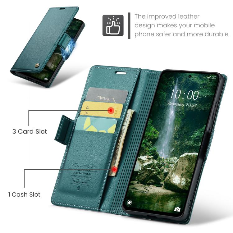 For Xiaomi Poco F7 Pro / F7 Ultra CaseMe 023 Butterfly Buckle Litchi Texture RFID Anti-theft Leather Phone Case