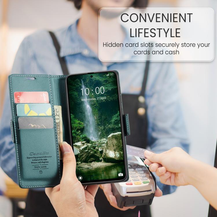 For Xiaomi Poco F7 Pro / F7 Ultra CaseMe 023 Butterfly Buckle Litchi Texture RFID Anti-theft Leather Phone Case