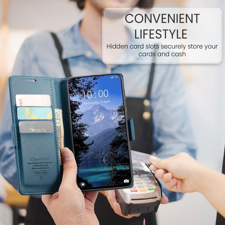 For Xiaomi Poco F7 Pro / F7 Ultra CaseMe 023 Butterfly Buckle Litchi Texture RFID Anti-theft Leather Phone Case