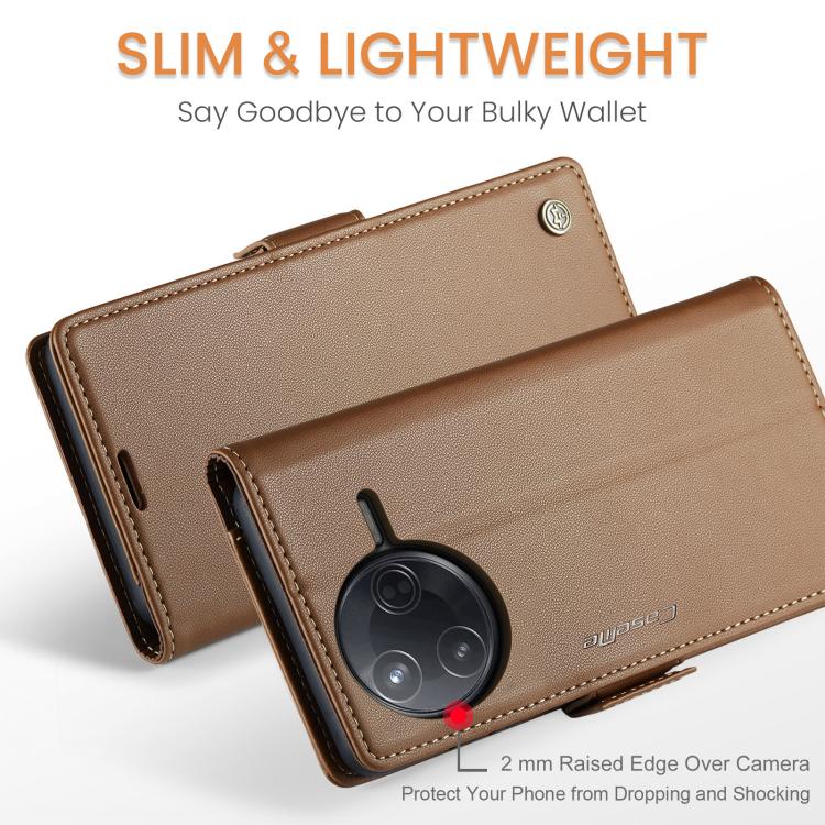 For Xiaomi Poco F7 Pro / F7 Ultra CaseMe 023 Butterfly Buckle Litchi Texture RFID Anti-theft Leather Phone Case