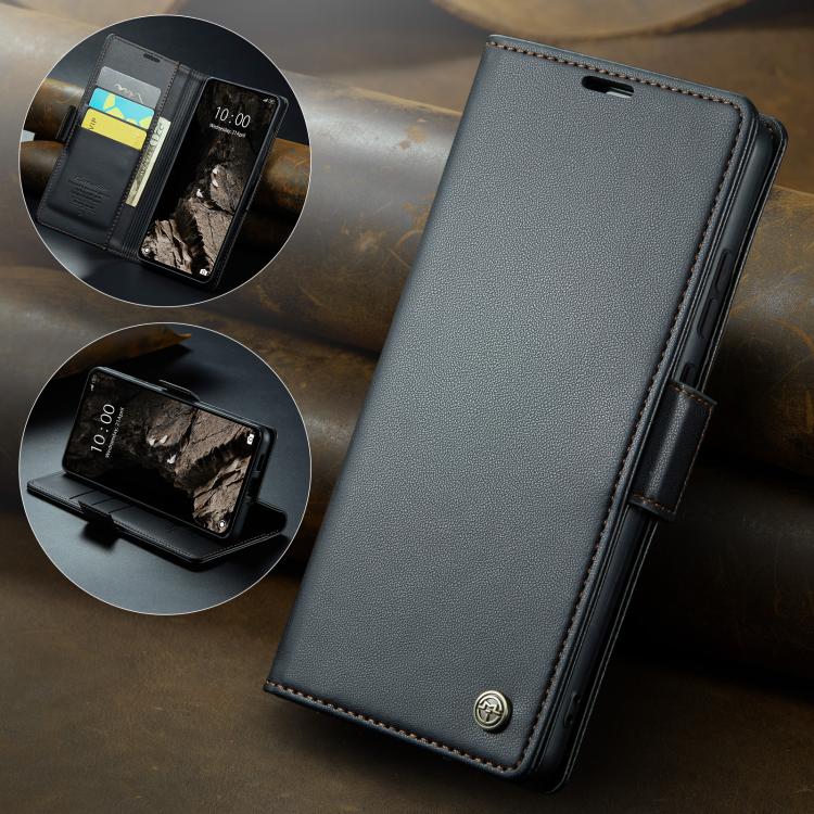 For Xiaomi Poco F7 Pro / F7 Ultra CaseMe 023 Butterfly Buckle Litchi Texture RFID Anti-theft Leather Phone Case