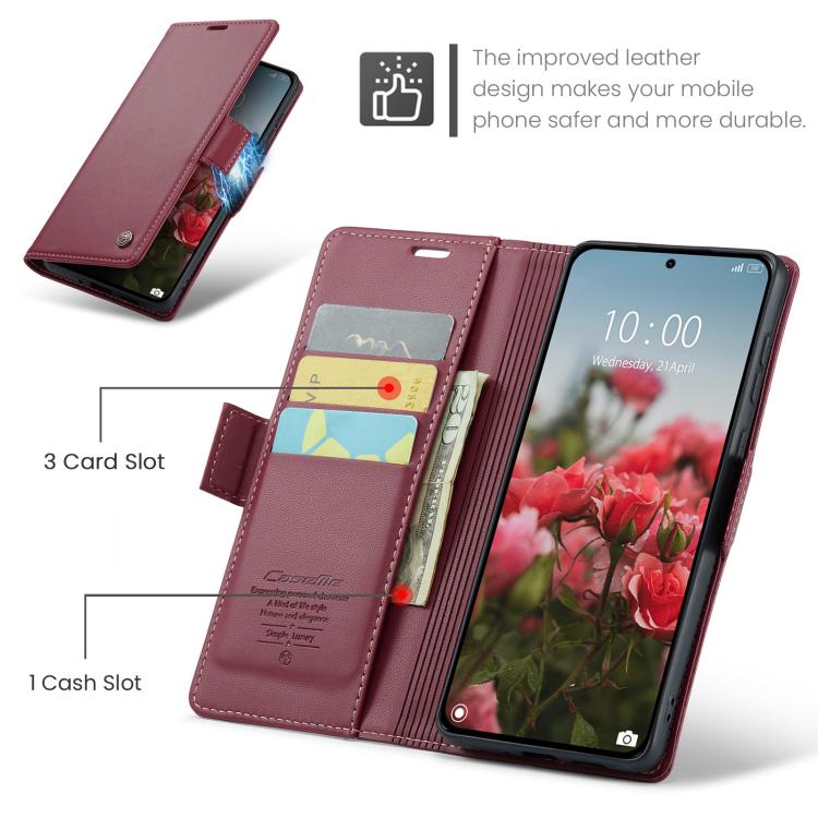 For Xiaomi 15T CaseMe 023 Butterfly Buckle Litchi Texture RFID Anti-theft Leather Phone Case