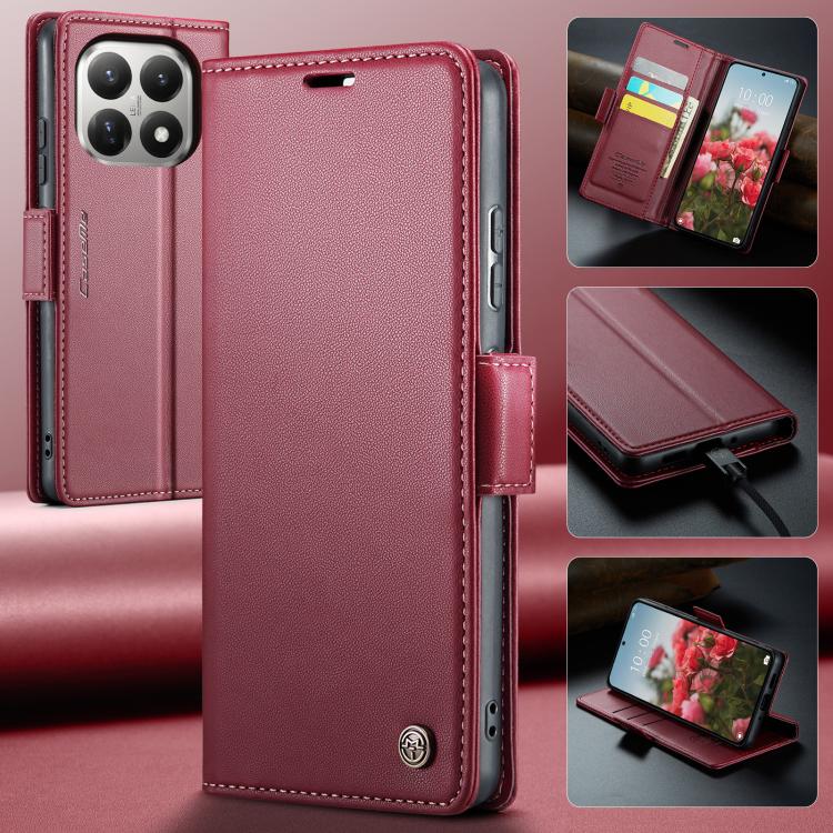 For Xiaomi 15T CaseMe 023 Butterfly Buckle Litchi Texture RFID Anti-theft Leather Phone Case