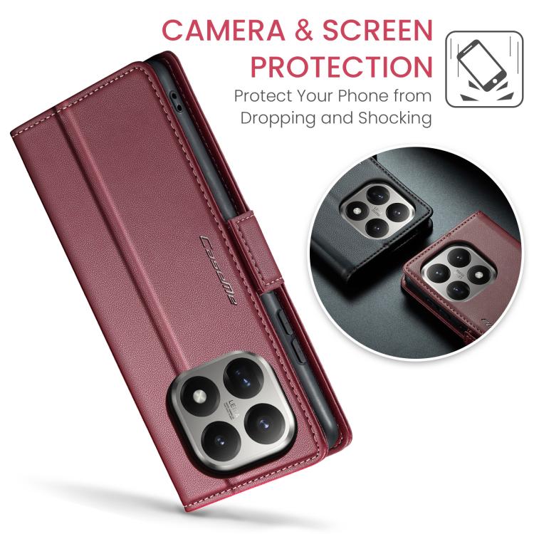 For Xiaomi 15T CaseMe 023 Butterfly Buckle Litchi Texture RFID Anti-theft Leather Phone Case