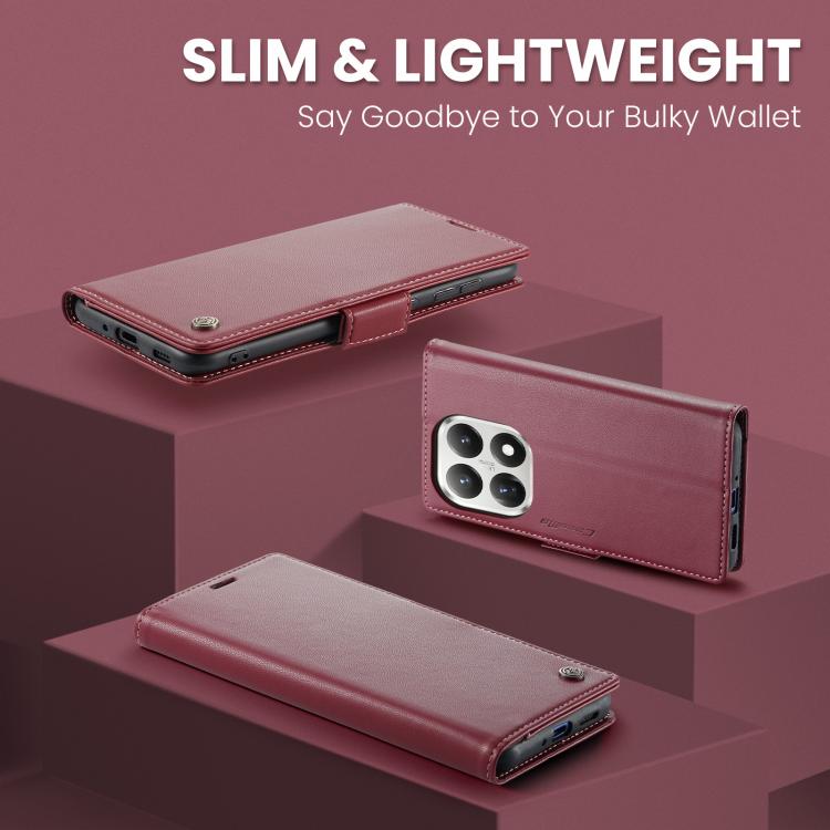 For Xiaomi 15T CaseMe 023 Butterfly Buckle Litchi Texture RFID Anti-theft Leather Phone Case