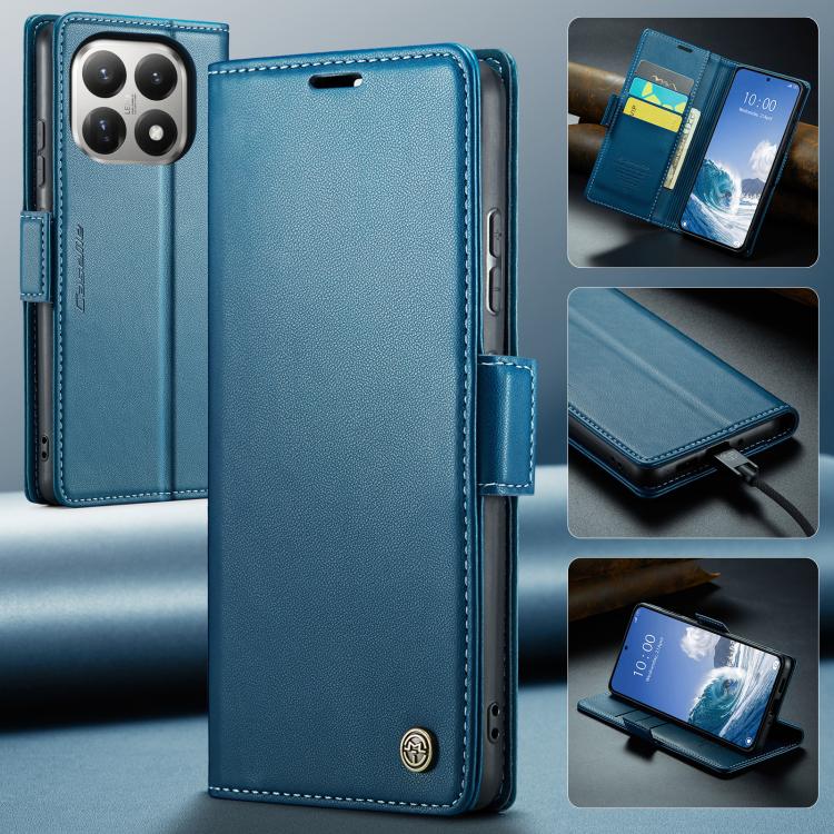 For Xiaomi 15T CaseMe 023 Butterfly Buckle Litchi Texture RFID Anti-theft Leather Phone Case