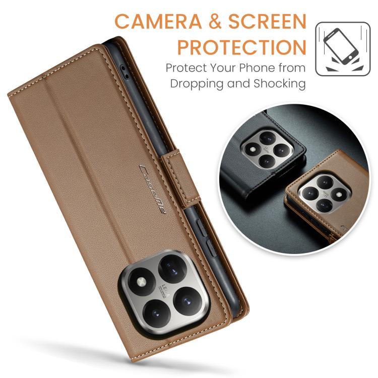 For Xiaomi 15T CaseMe 023 Butterfly Buckle Litchi Texture RFID Anti-theft Leather Phone Case