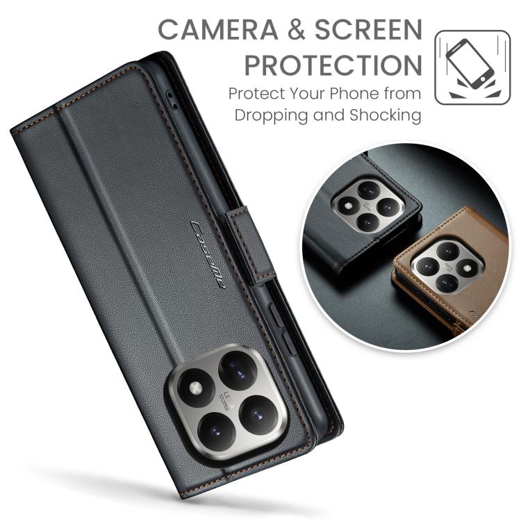 For Xiaomi 15T CaseMe 023 Butterfly Buckle Litchi Texture RFID Anti-theft Leather Phone Case