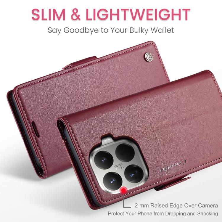 For Xiaomi 15T Pro CaseMe 023 Butterfly Buckle Litchi Texture RFID Anti-theft Leather Phone Case
