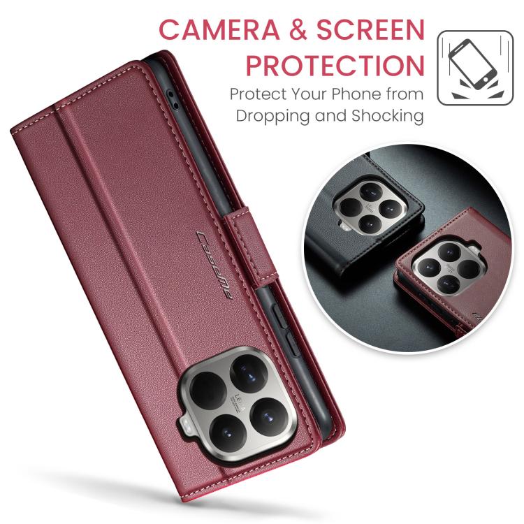 For Xiaomi 15T Pro CaseMe 023 Butterfly Buckle Litchi Texture RFID Anti-theft Leather Phone Case