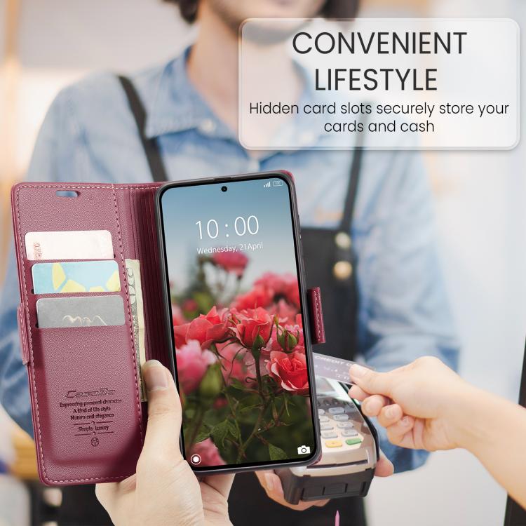 For Xiaomi 15T Pro CaseMe 023 Butterfly Buckle Litchi Texture RFID Anti-theft Leather Phone Case