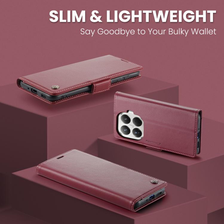 For Xiaomi 15T Pro CaseMe 023 Butterfly Buckle Litchi Texture RFID Anti-theft Leather Phone Case