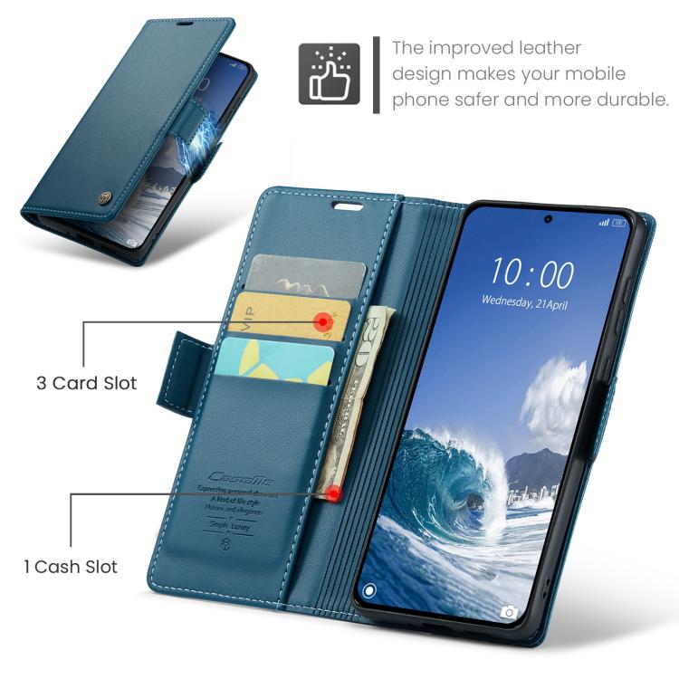 For Xiaomi 15T Pro CaseMe 023 Butterfly Buckle Litchi Texture RFID Anti-theft Leather Phone Case