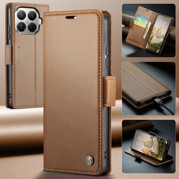 For Xiaomi 15T Pro CaseMe 023 Butterfly Buckle Litchi Texture RFID Anti-theft Leather Phone Case