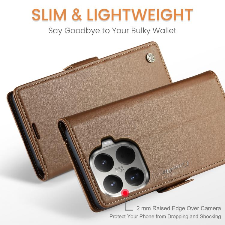 For Xiaomi 15T Pro CaseMe 023 Butterfly Buckle Litchi Texture RFID Anti-theft Leather Phone Case