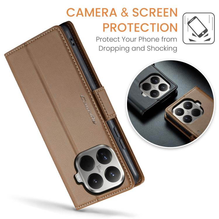 For Xiaomi 15T Pro CaseMe 023 Butterfly Buckle Litchi Texture RFID Anti-theft Leather Phone Case