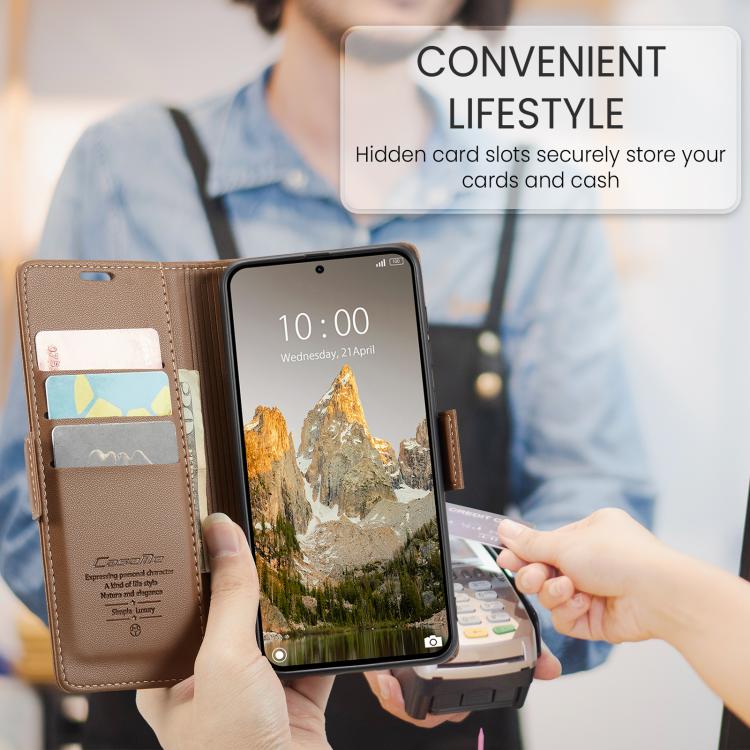 For Xiaomi 15T Pro CaseMe 023 Butterfly Buckle Litchi Texture RFID Anti-theft Leather Phone Case