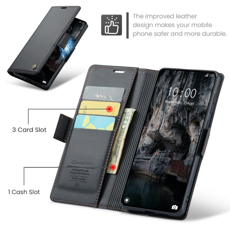 For Xiaomi 15T Pro CaseMe 023 Butterfly Buckle Litchi Texture RFID Anti-theft Leather Phone Case