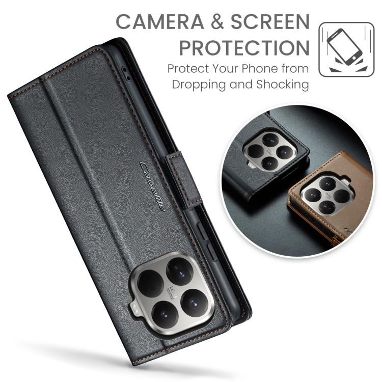 For Xiaomi 15T Pro CaseMe 023 Butterfly Buckle Litchi Texture RFID Anti-theft Leather Phone Case