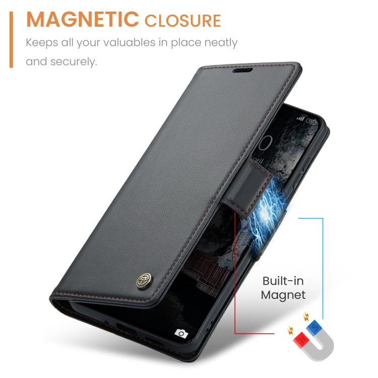 For Xiaomi 15T Pro CaseMe 023 Butterfly Buckle Litchi Texture RFID Anti-theft Leather Phone Case
