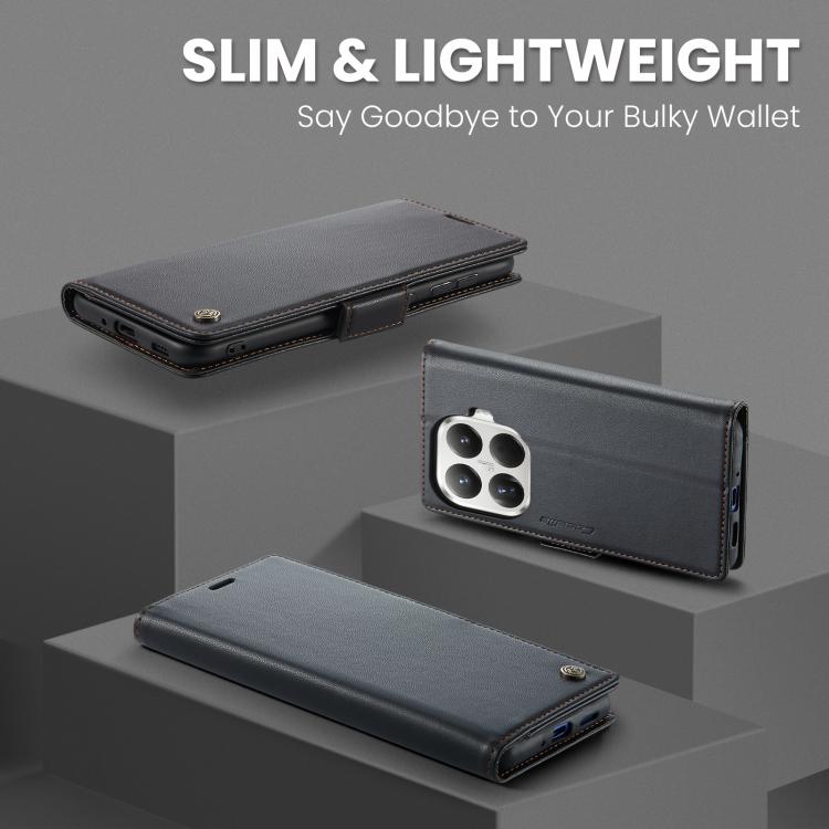 For Xiaomi 15T Pro CaseMe 023 Butterfly Buckle Litchi Texture RFID Anti-theft Leather Phone Case