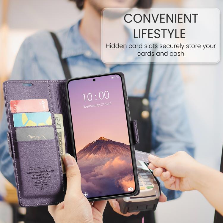 For Xiaomi 15T Pro CaseMe 023 Butterfly Buckle Litchi Texture RFID Anti-theft Leather Phone Case