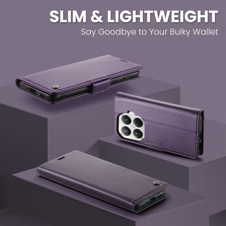 For Xiaomi 15T Pro CaseMe 023 Butterfly Buckle Litchi Texture RFID Anti-theft Leather Phone Case