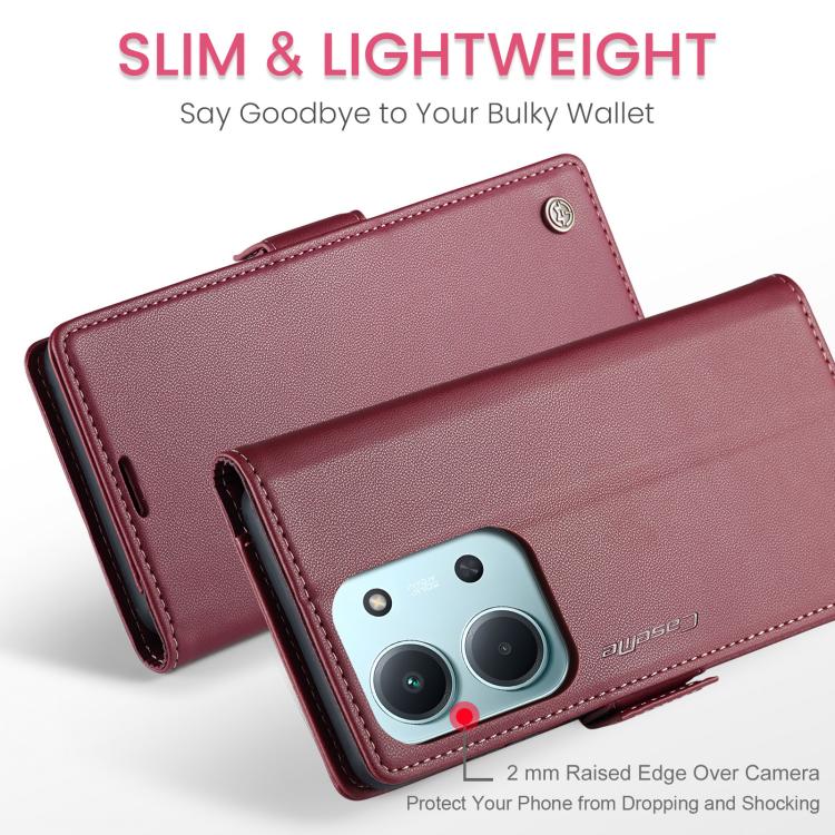 For Redmi 15C 5G / 4G EU 173mm CaseMe 023 Butterfly Buckle Litchi Texture RFID Anti-theft Leather Phone Case