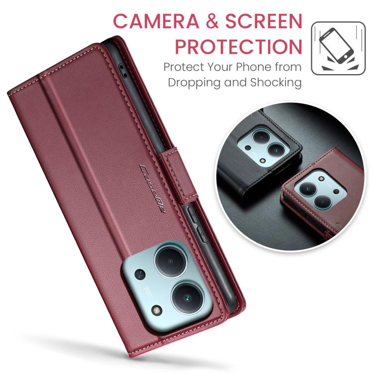 For Redmi 15C 5G / 4G EU 173mm CaseMe 023 Butterfly Buckle Litchi Texture RFID Anti-theft Leather Phone Case