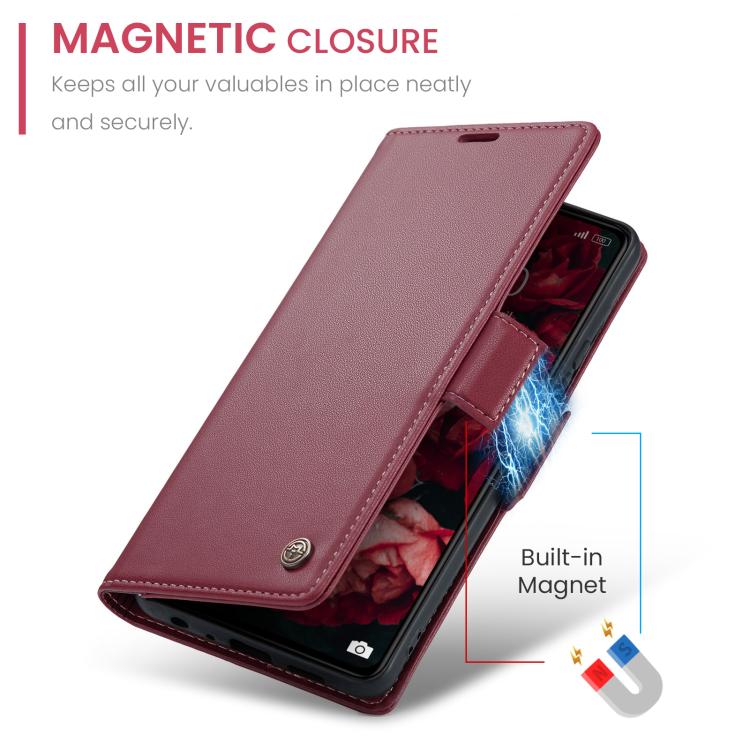 For Redmi 15C 5G / 4G EU 173mm CaseMe 023 Butterfly Buckle Litchi Texture RFID Anti-theft Leather Phone Case