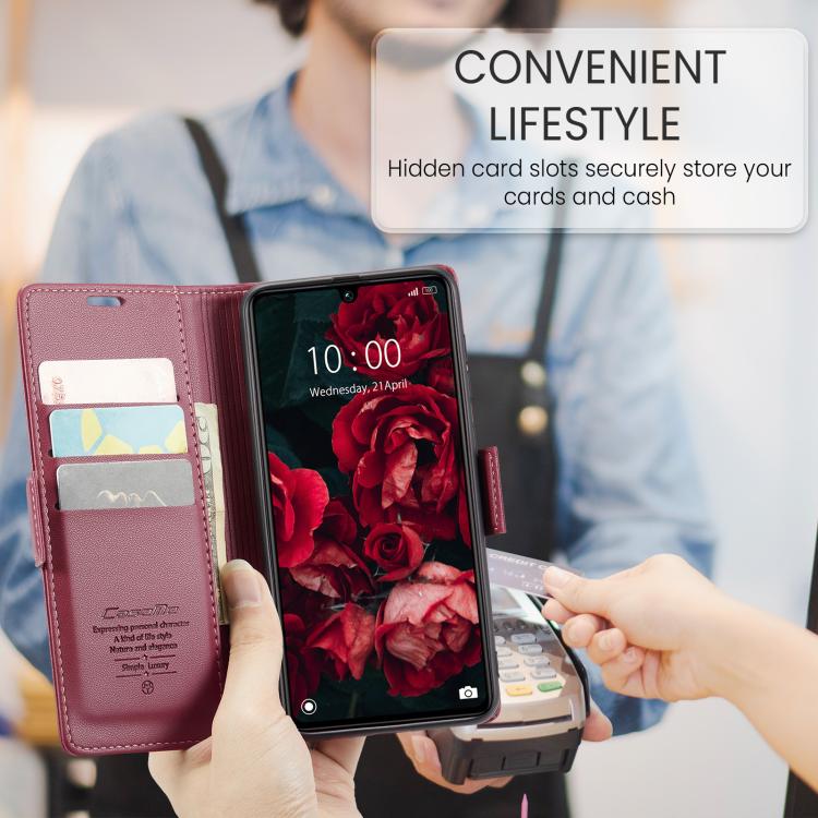For Redmi 15C 5G / 4G EU 173mm CaseMe 023 Butterfly Buckle Litchi Texture RFID Anti-theft Leather Phone Case