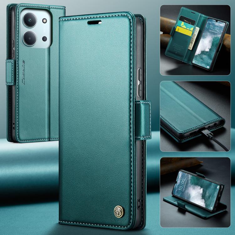For Redmi 15C 5G / 4G EU 173mm CaseMe 023 Butterfly Buckle Litchi Texture RFID Anti-theft Leather Phone Case