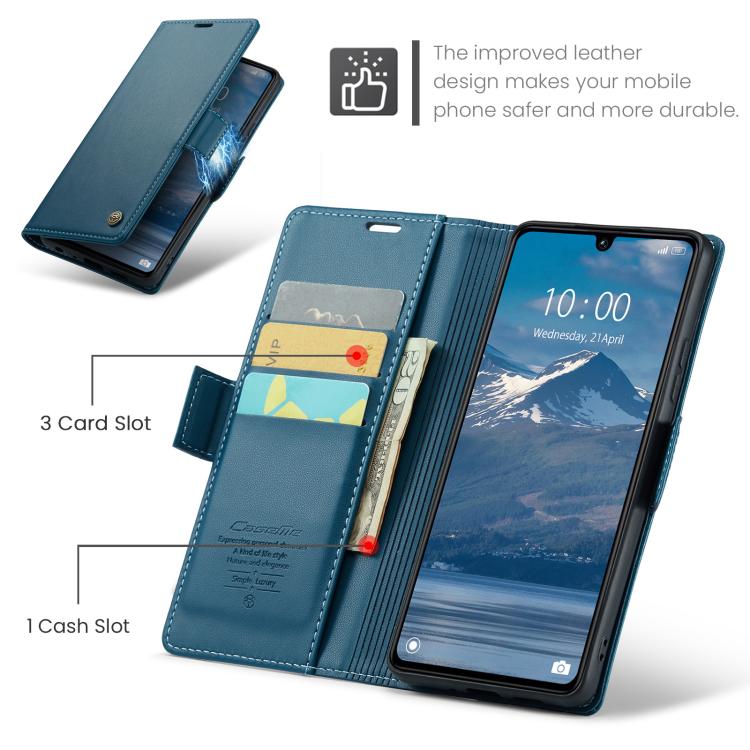 For Redmi 15C 5G / 4G EU 173mm CaseMe 023 Butterfly Buckle Litchi Texture RFID Anti-theft Leather Phone Case