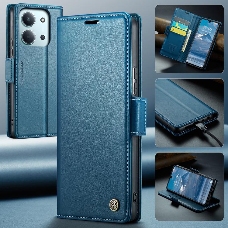 For Redmi 15C 5G / 4G EU 173mm CaseMe 023 Butterfly Buckle Litchi Texture RFID Anti-theft Leather Phone Case
